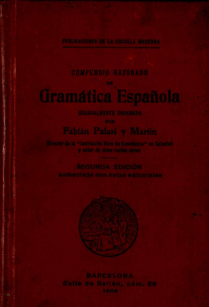 Compendio razonado de gramática española