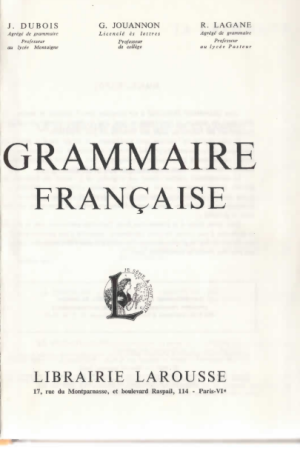 GR158_(1961)__DUBOIS et al._Grammaire française