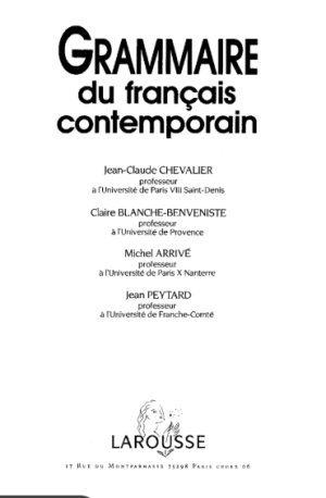 GR161_(1964)_CHEVALIER et al._Grammaire Larousse du français contemporain