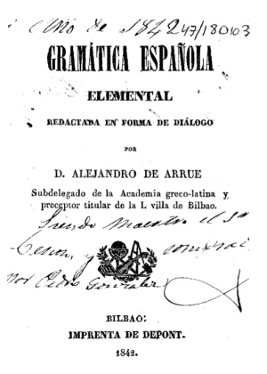 Capa_GR005_ARRUE_(1842)_Gramática española elemental