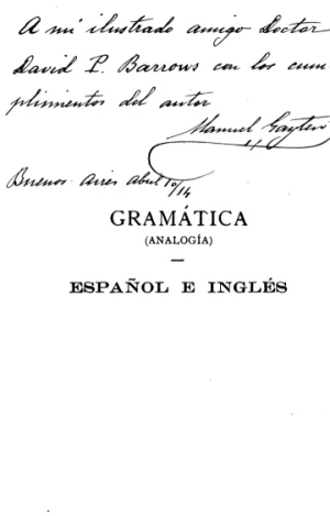 GR140_GAYTERO_(1914)_Gramática (analogía) Español e Inglés